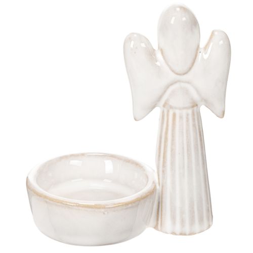 Engel Schale Dekoration mit kleiner Figur und rundem Teelichthalter 10cm 3St | Floristik24.de