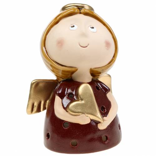 Windlicht Engel Keramik mit Herz H17cm