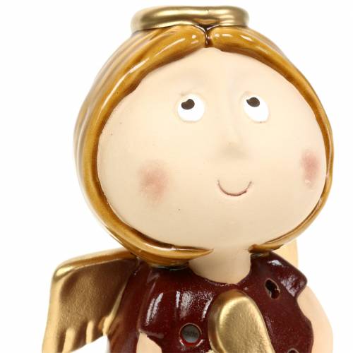 Floristik24 Windlicht Engel Keramik mit Herz H17cm