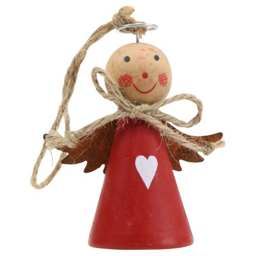 Floristik24 Engel Holzfigur Rot zum Hängen 8cm 4St