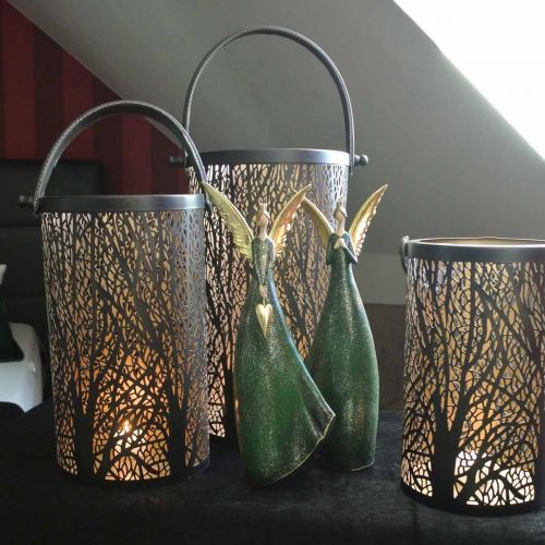 Floristik24 Deko Figur Engel Grün Weihnachtsengel mit goldenem Herz H41cm