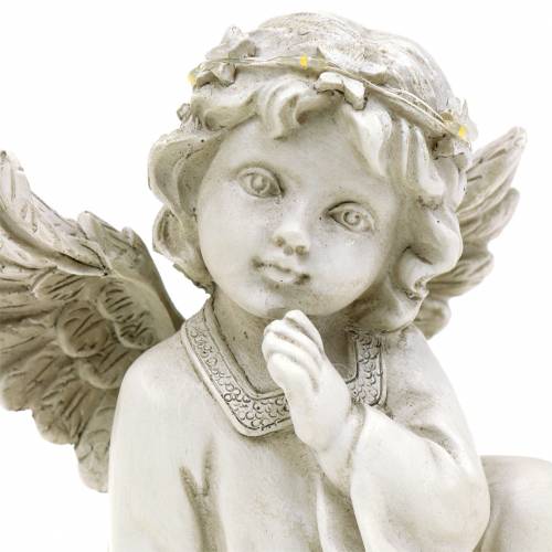 Floristik24 Deko Engel sitzend mit LED-Licht 14cm x 8,5cm