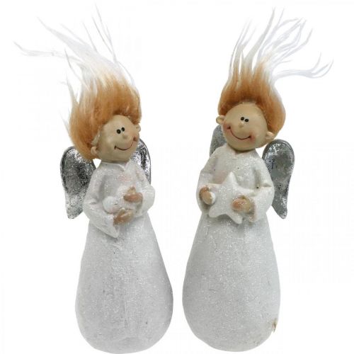 Floristik24 Deko Engel Figur Weihnachtsengel Weiß 4,5×3,5×11cm 4St