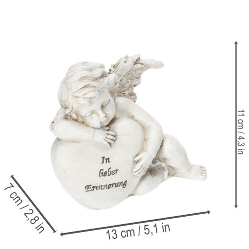 Engel Figur Herz Grabdeko mit Inschrift Dekoration für Trauer 13cm 2St | Floristik24.de