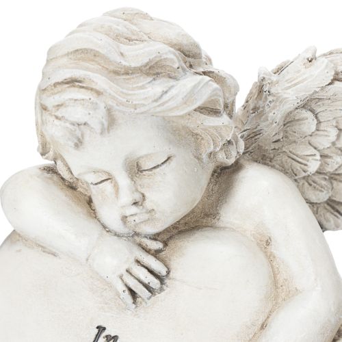 Engel Figur Herz Grabdeko mit Inschrift Dekoration für Trauer 13cm 2St | Floristik24.de