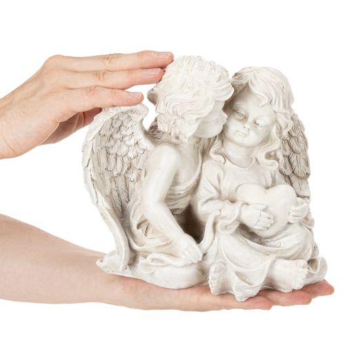 Engel Dekoration Kinderengel Paar mit Herz Skulptur 24cm | Floristik24.de