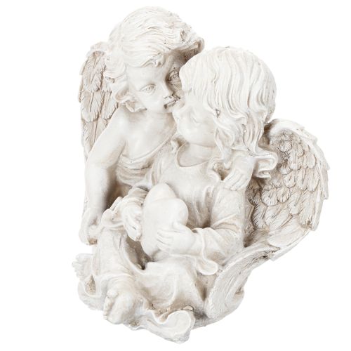 Engel Dekoration Kinderengel Paar mit Herz Skulptur 24cm | Floristik24.de