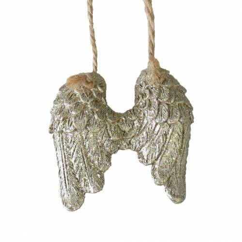 Floristik24 Engelsflügel zum Hängen in Gold-Glitzer 5cm×5,2cm 12St