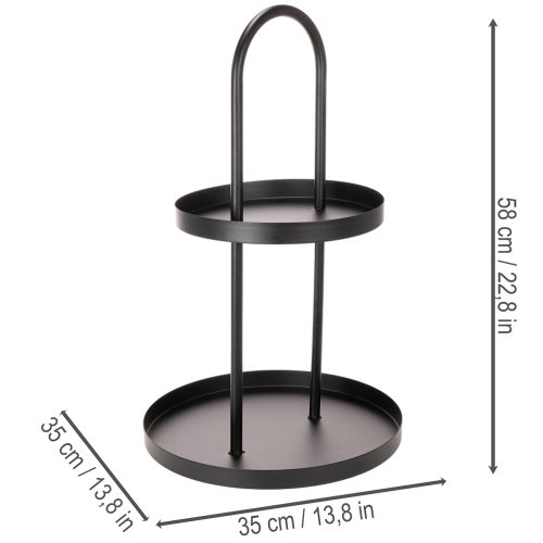 Metall Etagere doppelstöckig rund Dekotablett 58cm | Floristik24.de