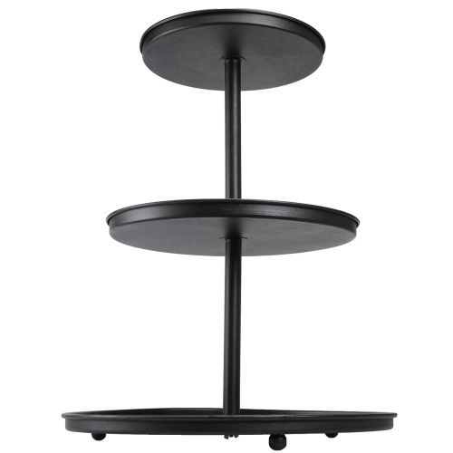 Floristik24 Etagere Schwarz 3-stöckig Metall Rund Füße Ø40cm H52cm