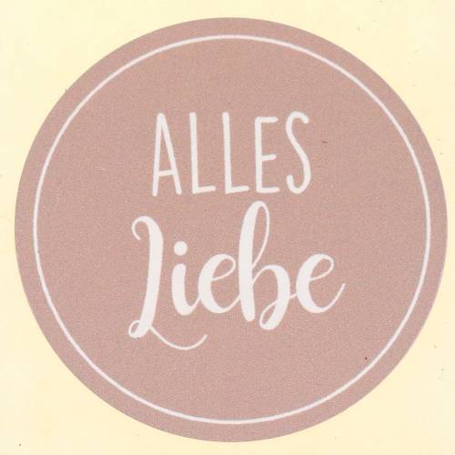 Etiketten "Alles Liebe" Lila Ø3,5cm  500 St