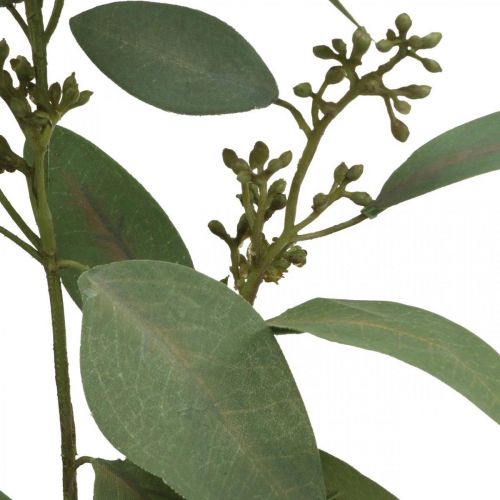 Künstlicher Eukalpyptus Zweig mit Knospen Dekozweig 60cm