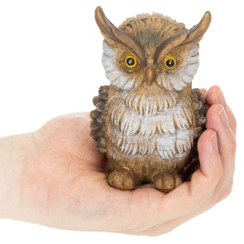 Eulenfigur Kleine Eule sitzend Dekoration 11cm | Floristik24.de