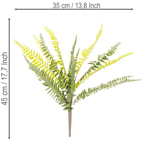 Kunstfarn Zweig künstliche Pflanze grün für Dekoration 45cm | Floristik24.de
