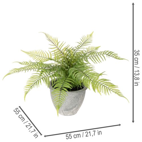 Künstlicher Farn im Pflanztopf für Wohnzimmer und Büro 35cm | Floristik24.de