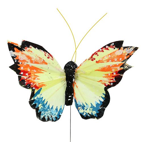 Feder-Schmetterling 9cm sort.12St