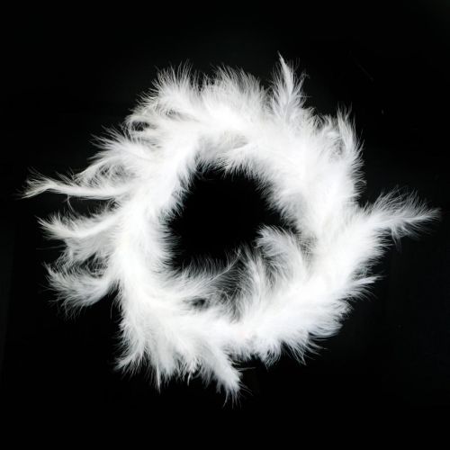 Floristik24 Federkranz Weiß Ø20cm Dekokranz Frühling Echte Federn 3 St