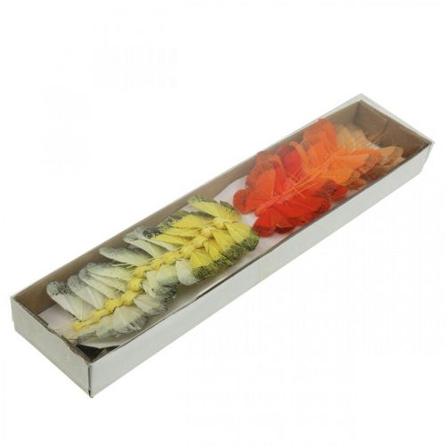Artikel Federschmetterling am Draht 5cm Orange, Gelb 24 St