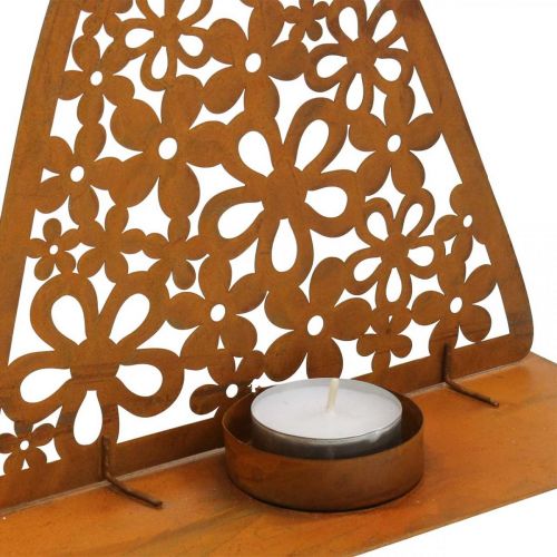 Floristik24 Schmetterlingselfe, Tischdeko Frühling, Teelichthalter, Metalldeko Edelrost H32,5cm Ø5cm