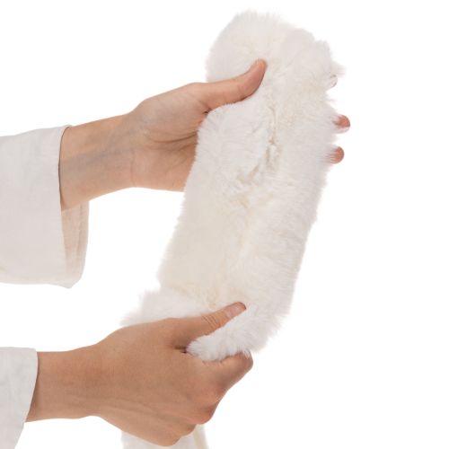 Fellband weiß flauschig Dekoband Kunstfell Rolle 10x140cm 3St | Floristik24.de