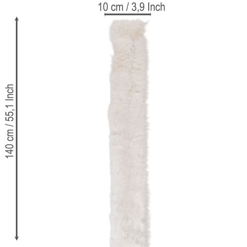 Fellband weiß flauschig Dekoband Kunstfell Rolle 10x140cm 3St | Floristik24.de