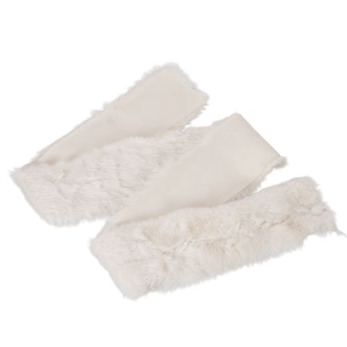 Fellband weiß flauschig Dekoband Kunstfell Rolle 10x140cm 3St | Floristik24.de