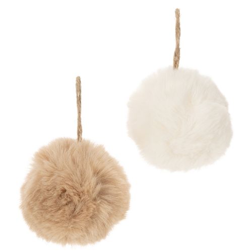 Deko Pompon zum Aufhängen Flauschige Fellkugel 7cm 6St