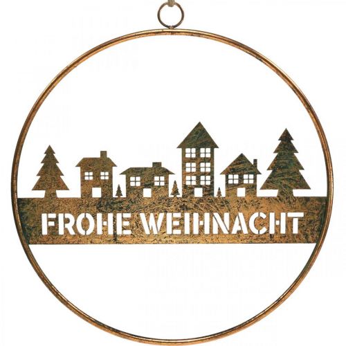 Fensterdeko Schriftzug Frohe Weihnacht Stadtsilhouette B38cm