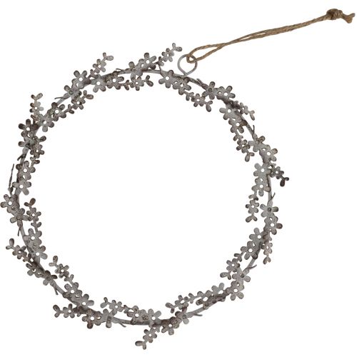 Artikel Fensterdeko Türkranz Shabby Chic Blumenkranz Metall Weiß Ø16,5cm