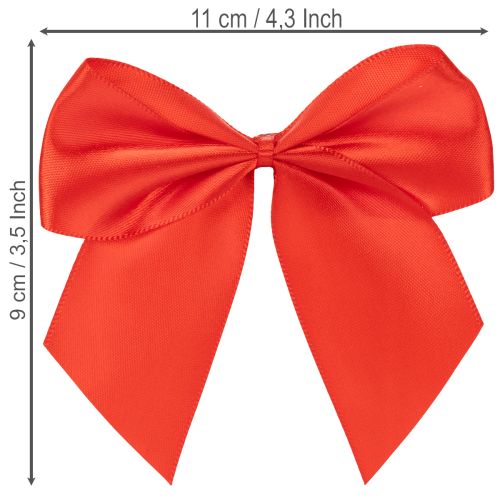 Dekoschleife Rot Fertig gebunden zum Basteln und Verpacken 11cm 25St | Floristik24.de