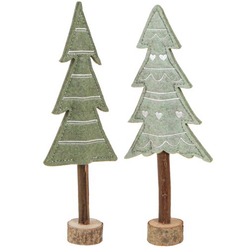 Floristik24 Filz Deko Tannenbäume Tischdeko Weihnachten Grün 25cm 4 St