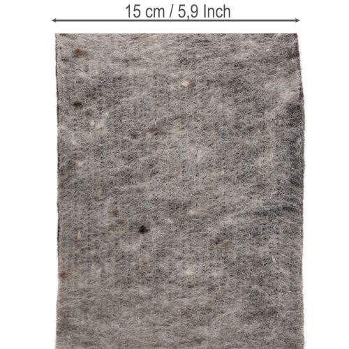 Topfband aus Wollfilz zweifarbig Grau/Schwarz 15cmx5m | Floristik24.de