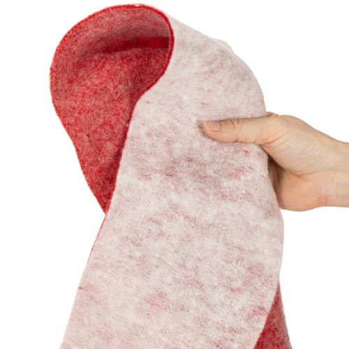 Filzband 100% Wolle zweifarbig als Topfband Filzband Weiß/Rot 15cmx5m | Floristik24.de