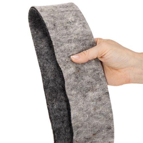 Filzband Topfband 100% Wolle Grau/Schwarz 7,5cm 5m | Floristik24.de