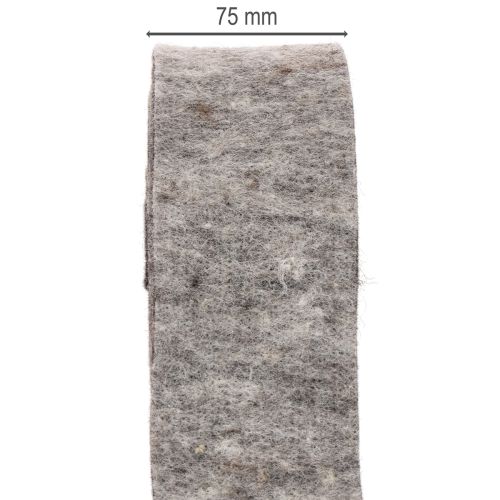 Filzband Topfband 100% Wolle Grau/Schwarz 7,5cm 5m | Floristik24.de