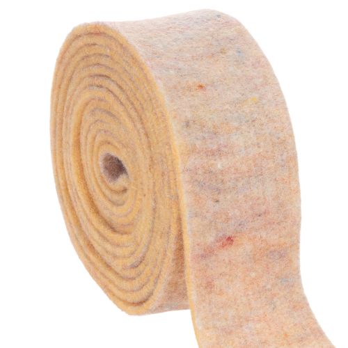 Filzband als zweifarbiges Topfband aus reiner Wolle Orange/Mehrfarbig 7,5cm 5m