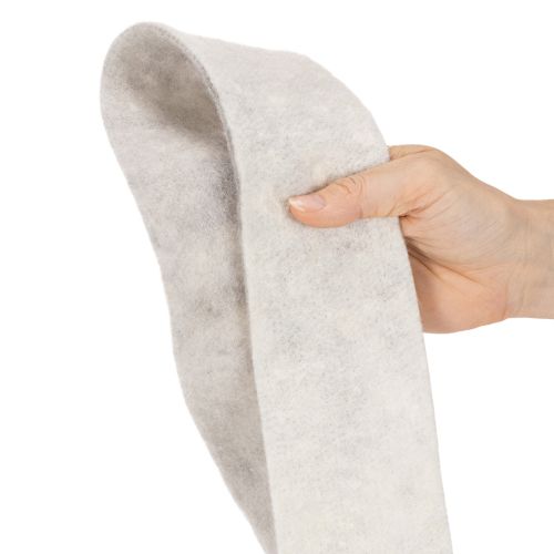 Filzband zweifarbig Weiß/Grau aus 100% Wolle 7,5cm 5m | Floristik24.de