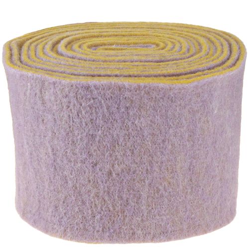 Artikel Filzband, Topfband, Wollband zweifarbig Senfgelb, Violett 15cm 5m