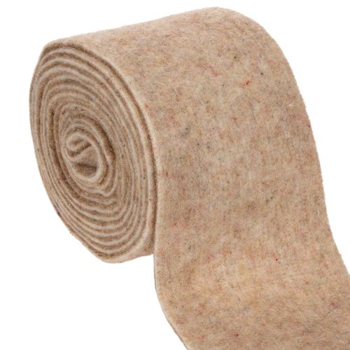 Wollfilz Filzband zweifarbig als Meterware für kreative Projekte Braun/Weiß 15cmx5m