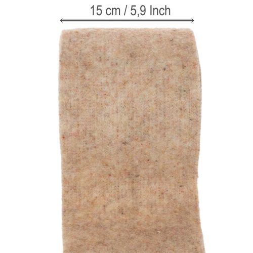 Wollfilz Filzband zweifarbig als Meterware für kreative Projekte Braun/Weiß 15cmx5m | Floristik24.de