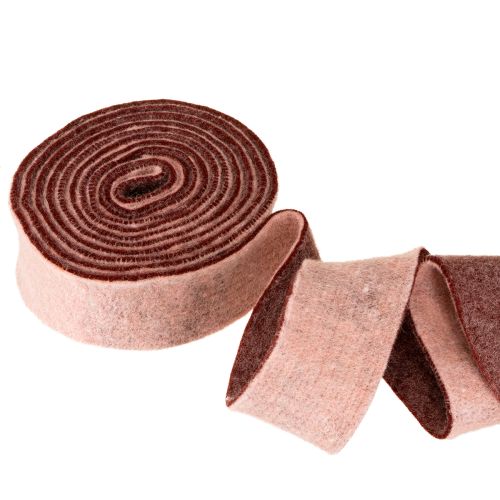 Artikel Filzband zweifarbig Topfband Wollfilz Band Rosa Rot 7,5cm 5m