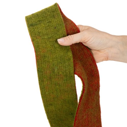 Filzband zweifarbiges Topfband 100% Wolle Rot/Grün 7,5cm 5m | Floristik24.de