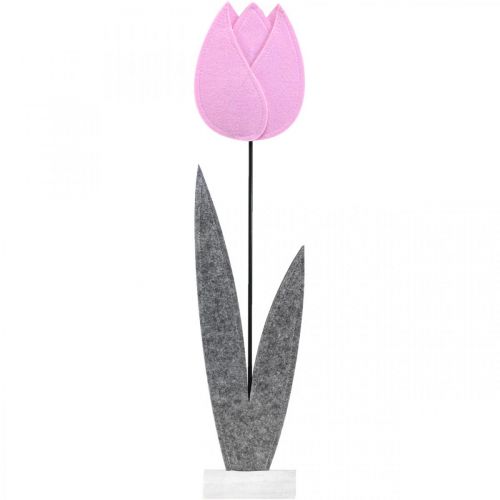 Floristik24 Filzblume Filz Deko Blume Tulpe Rosa Tischdeko H68cm
