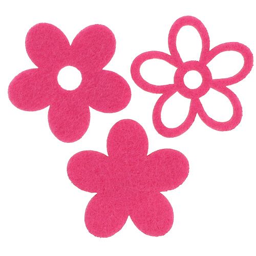 Floristik24 Filzblume zum Streuen Pink als Deko-Set Ø4cm 72St