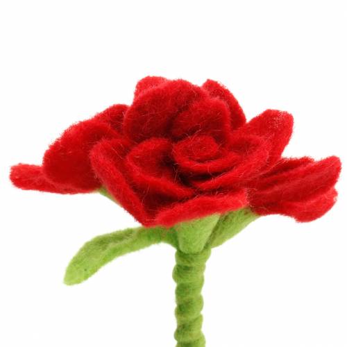 Floristik24 Filzblume 15cm mit 3 Blüten