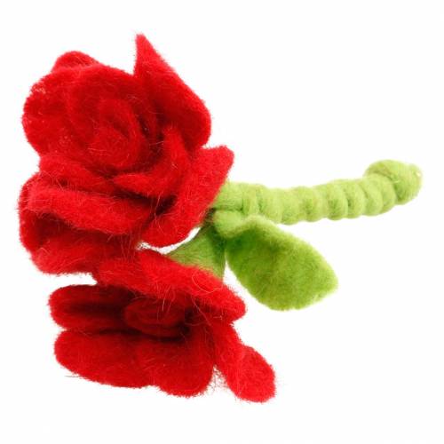 Floristik24 Filzblume 15cm mit 3 Blüten