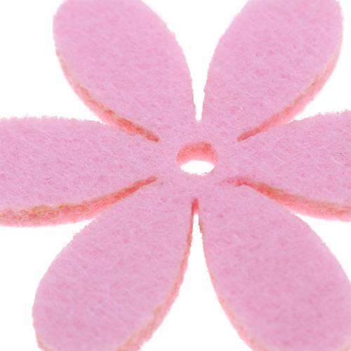 Filzblume Ø4,5cm Pink, Weiß, Rosa Sortiert 54St