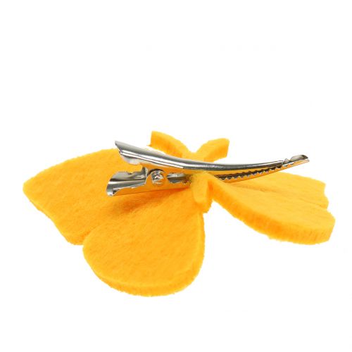 Floristik24 Filzschmetterlinge mit Clip 7cm 24St