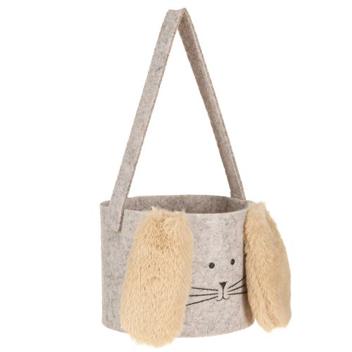 Filztasche Hasen Deko in Grau Braun Ø13,5cm 3 St