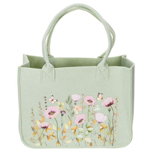 Artikel Filz Tasche mit floralem Motiv ideal für den täglichen Gebrauch und Freizeit 38cm